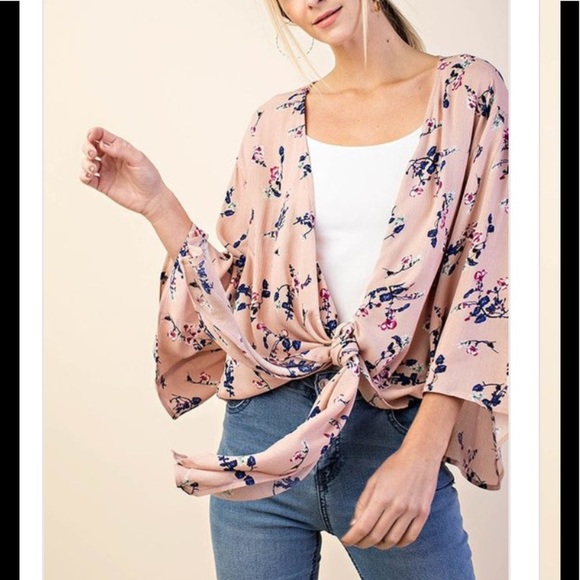 ✨NEW✨Mauve Front Tie Kimono - Picture 4 of 4